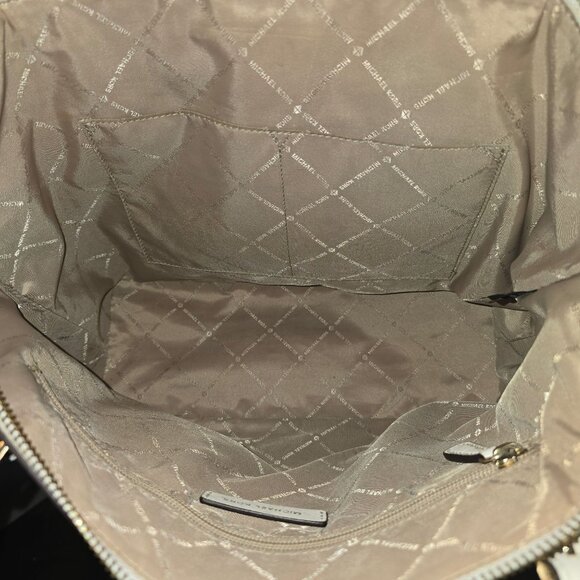 Michael Kors Ciara Large Saffiano Leather Shoulder Double Strap Tote Optic White - Picture 6 of 11